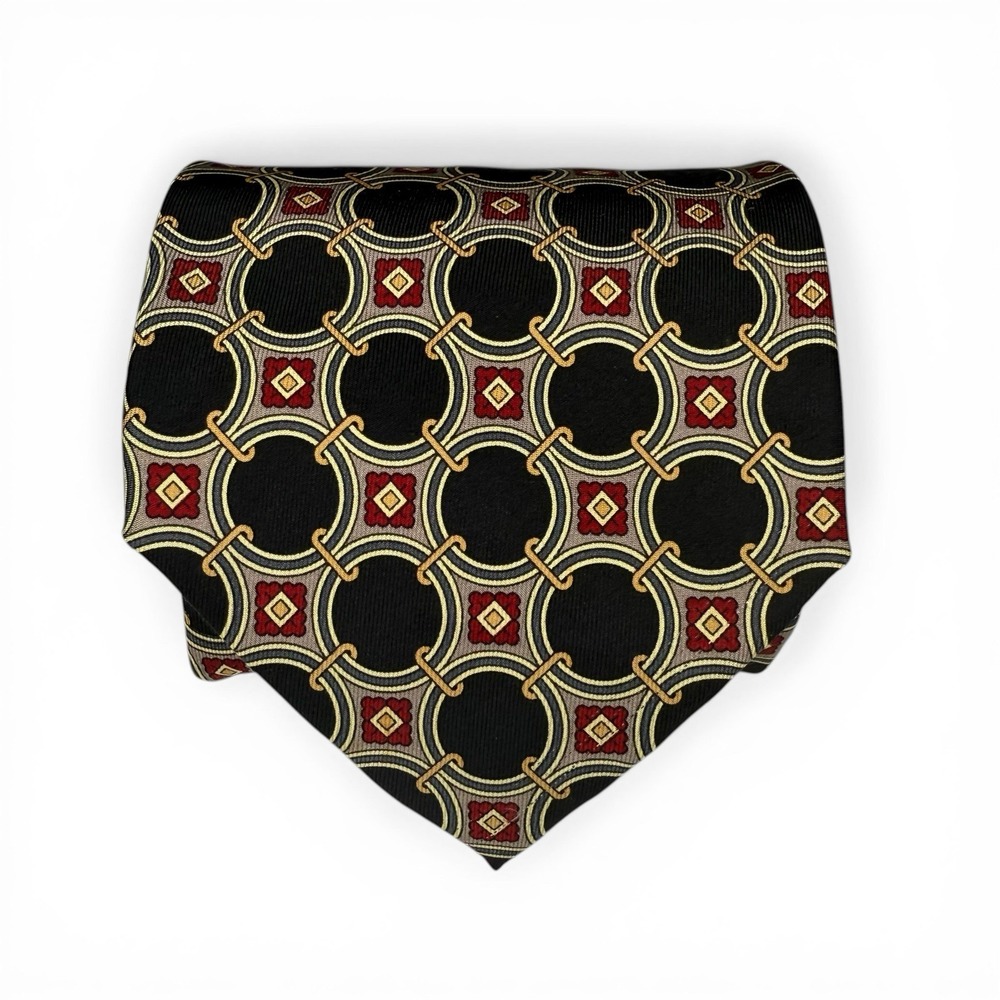 Paolo Gucci Vintage 1980's Tie Hand Made In Italy 100% Silk Equestrian 60"